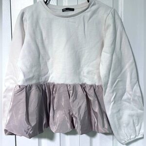 White and brown casual sweater, ZARA